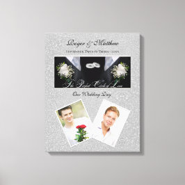 Black Tuxes Zwei Grooms Hochzeit mit Fotos Leinwanddruck