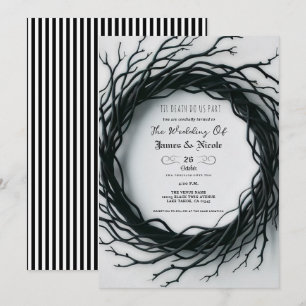 Black Twig Elegant Fall Halloween Einladung