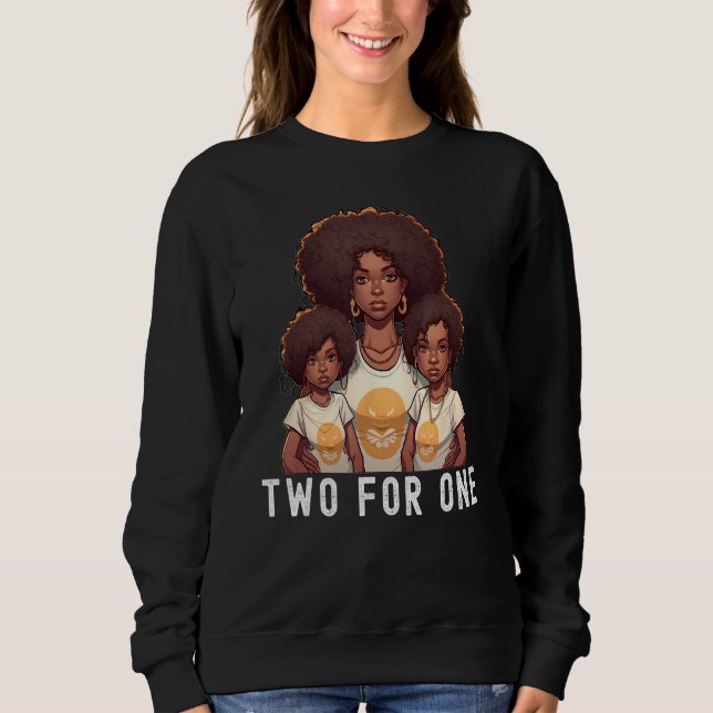 Black Twin Dad Fathers Day Two for one  Quote Sweatshirt (Vorderseite)