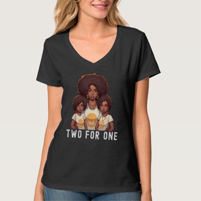 Black Twin Dad Fathers Day Two for one  Quote T-Shirt (Vorderseite)