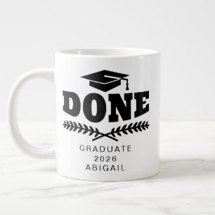 Black Typografy Graduate 2021 Personalized Mug Jumbo-Tasse