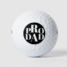 Black Typografy Pro Vater Golfers Golfball