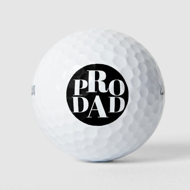 Black Typografy Pro Vater Golfers Golfball (Vorderseite)