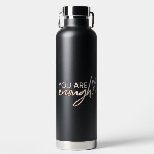 Black Typographic Self-Care Quotes Trinkflasche