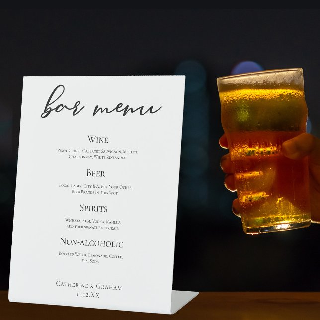 Black Typography Elegant Formal Wedding Bar Menu Sockelschild (Von Creator hochgeladen)