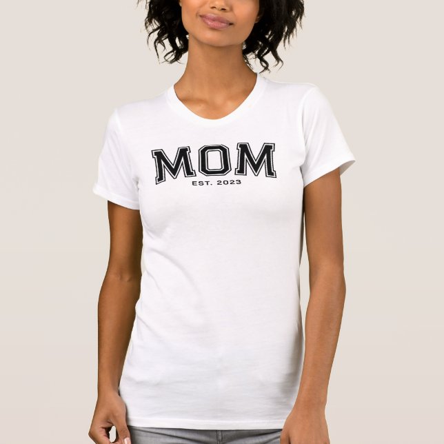 Black Typography Established Mom T-Shirt (Vorderseite)