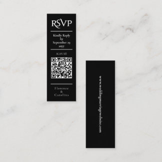 Black UAWG QR Code Wedding Budget Enclosure Card Mini Visitenkarte