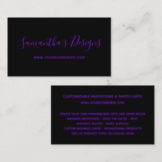 Black und Violet Online-Shop Visitenkarte