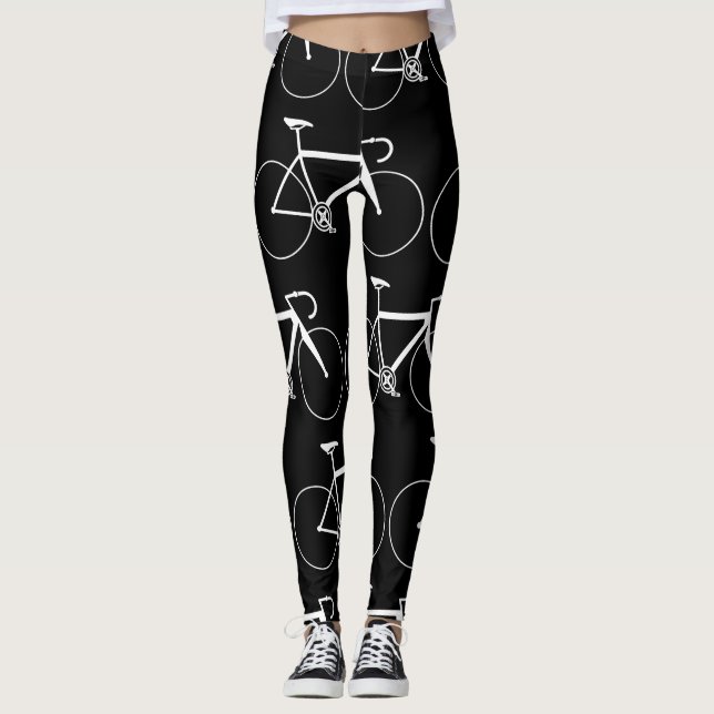 BLACK- UND WEISSZYKLUSPATTER LEGGINGS (Vorderseite)