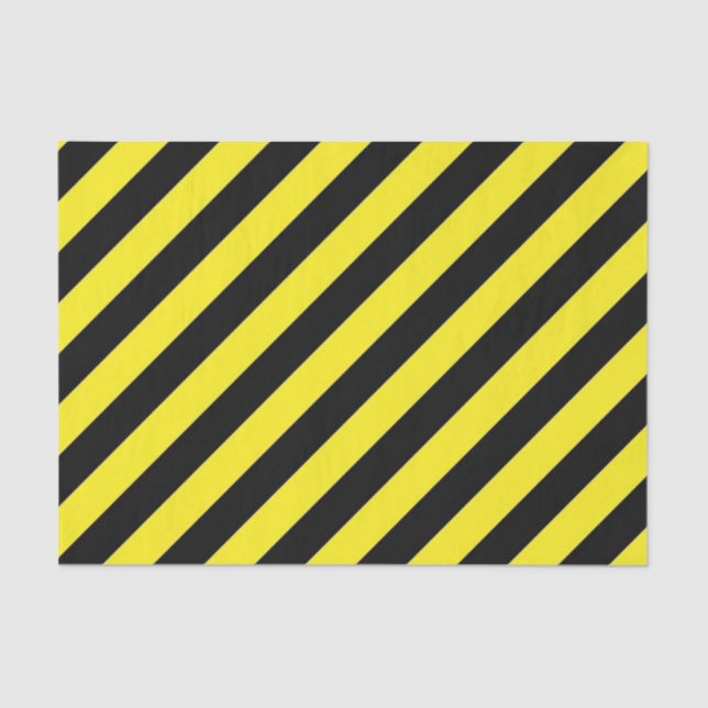 BLACK UND YELLOW DIAGONAL STRIPE TISSUPAPIER SEIDENPAPIER (Vorderseite)