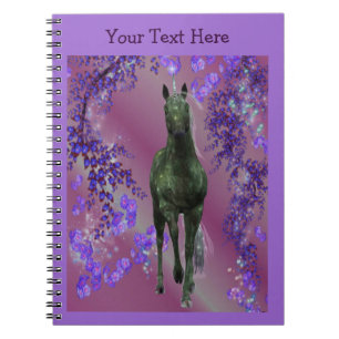 Black Unicorn Fantasy Horse Notebook Notizblock
