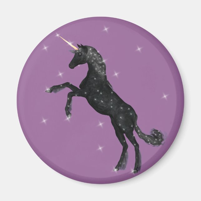 Black Unicorn Magnet (Vorne)