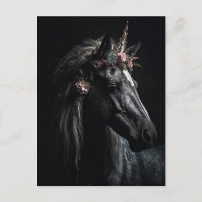 Black Unicorn Postkarte (Vorderseite)