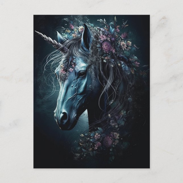 Black Unicorn Postkarte (Vorderseite)
