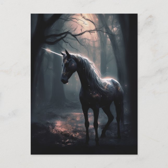 Black Unicorn Postkarte (Vorderseite)
