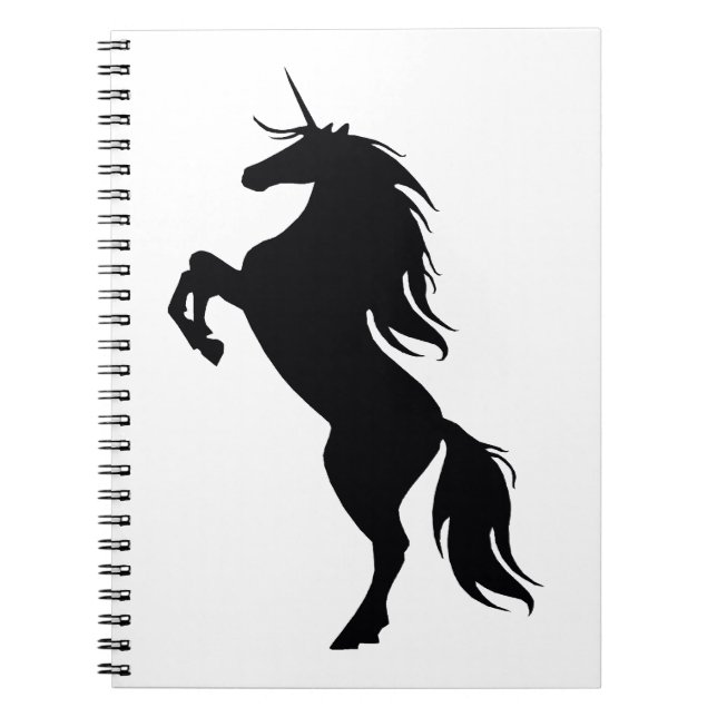 Black Unicorn Silhouette Notebook Notizblock (Vorderseite)