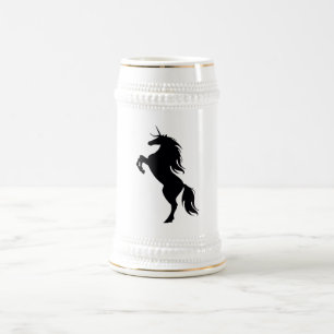 Black Unicorn Silhouette Stein Bierglas