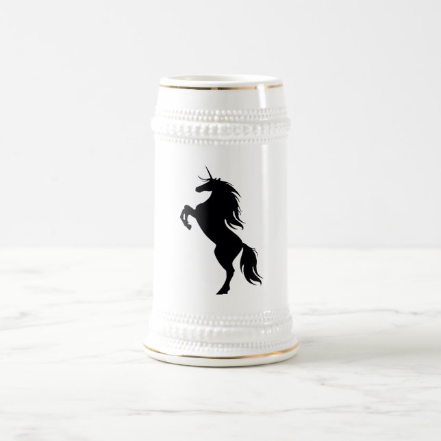 Black Unicorn Silhouette Stein Bierglas (Mittel)