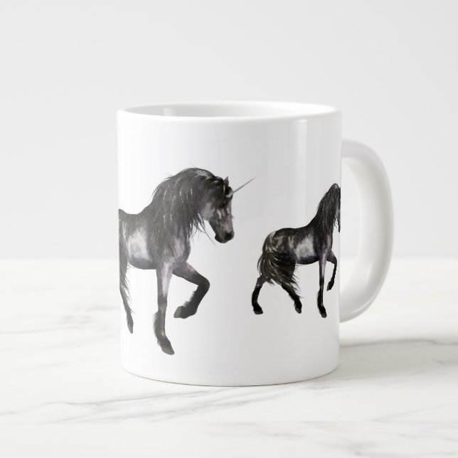Black Unicorn Spezielle Tasse (Vorderseite Rechts)
