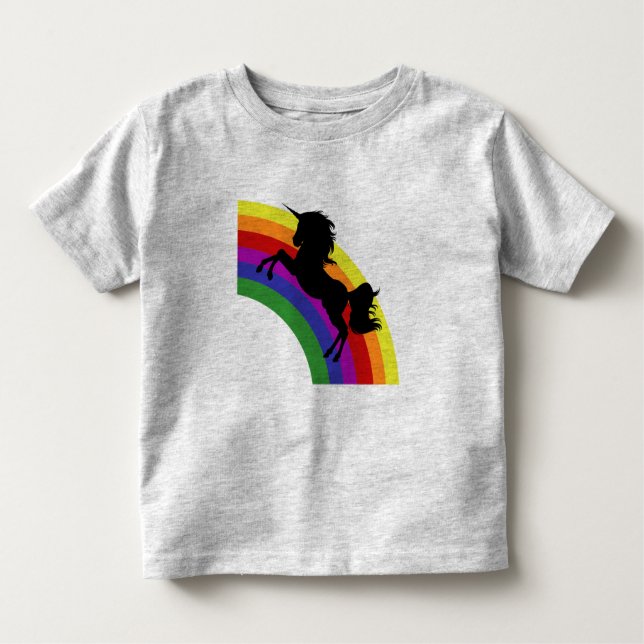 Black Unicoron Silhouette Rainbow Kinderkind T - S Kleinkind T-shirt (Vorderseite)