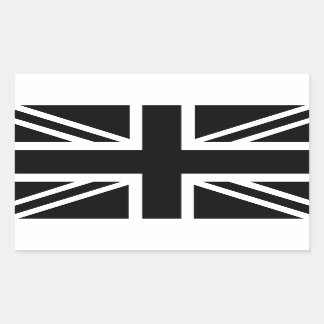 Black Union Jack British (UK) Country Flag Rechteckiger Aufkleber
