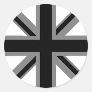 Black Union Jack Runder Aufkleber
