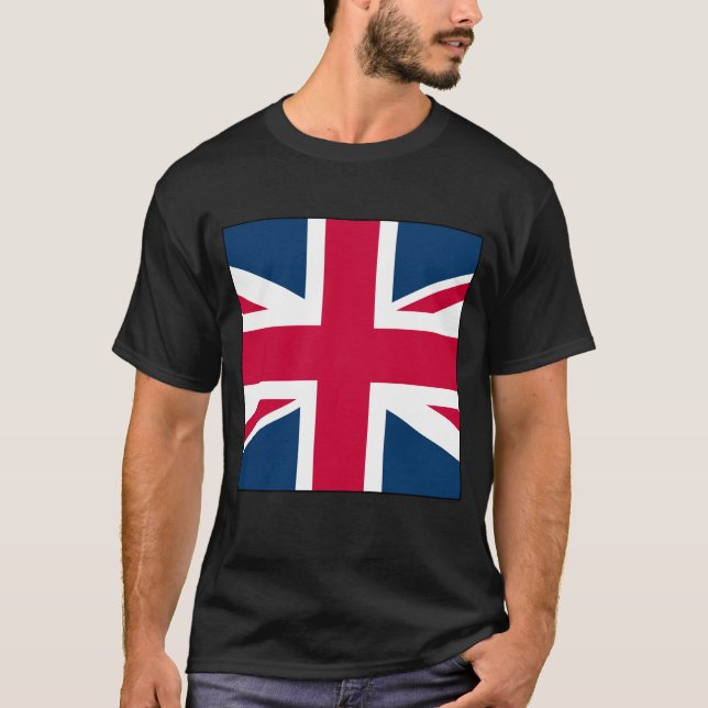 Black Union Jack T-shirt Large Square Version (Vorderseite)