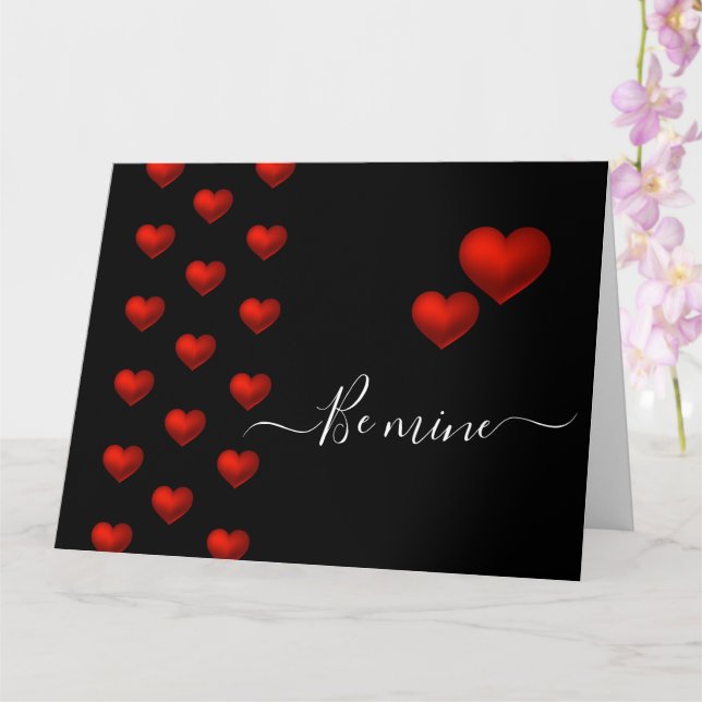 Black Valentine Card Karte (Orchidee)