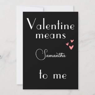 Black Valentine's Day Card für Liebste Feiertagskarte
