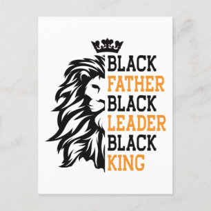 Black Vater Black Leader Black King Vathers Day Postkarte