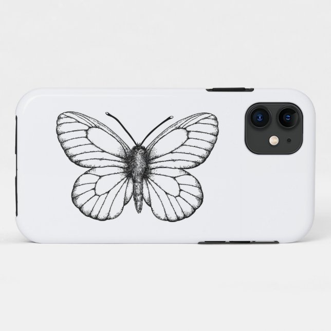Black-veined white butterfly Case-Mate iPhone hülle (Rückseite (Horizontal))