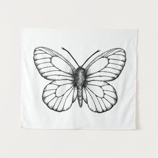 Black-veined white butterfly wandteppich (Vorderseite (Horizontal))