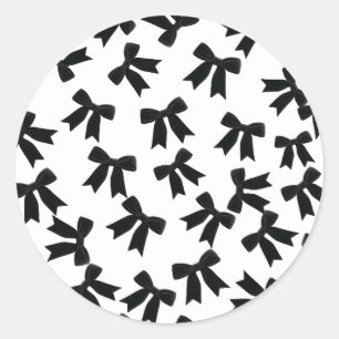 Black Velvet Bow Elegant Posh Geburtstagsparty Runder Aufkleber