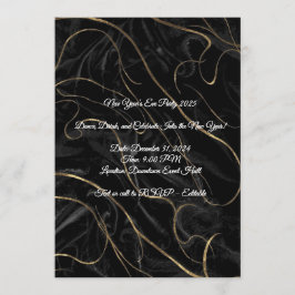 Black Velvet New Year Invitation – Editable Einladung