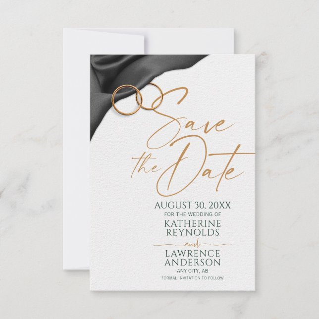 Black Velvet Save the Date Einladung (Vorderseite)
