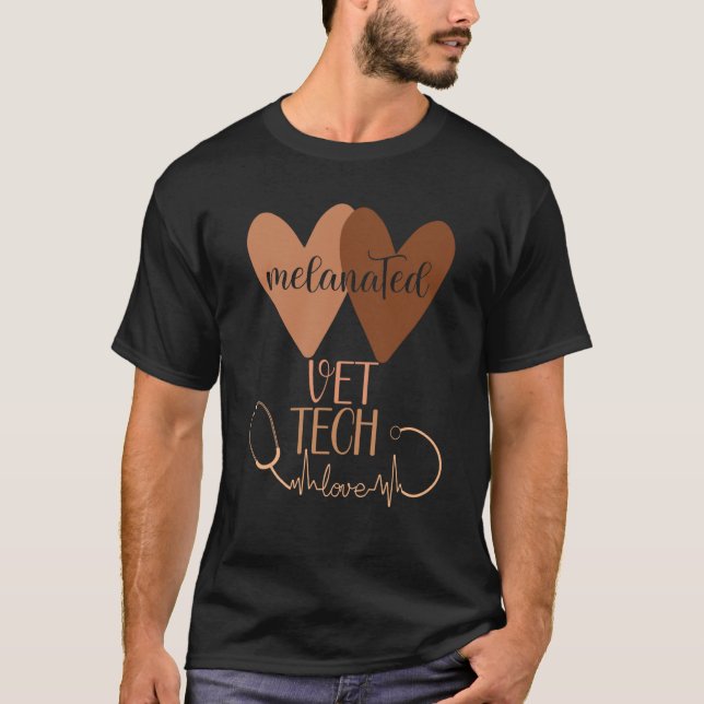 Black Vet Tech Shirt Melanated Veterinary Technici (Vorderseite)