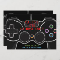 Black Video Game Controller Geburtstagsparty