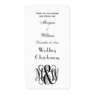 Black Vine Script Monogram B&G DIY BG