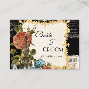 Black Vintag Eiffel Tower Rose Geschenkkartei Begleitkarte