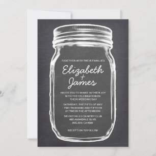 Black Vintag Mason Jar Wedding Einladungen