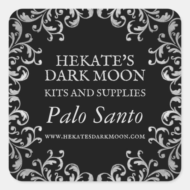 Black Vintag Palo Santo Quadratischer Aufkleber (Vorderseite)