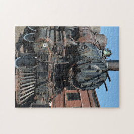 Black Vintag Rusty Steam Lokomotive Motor Puzzle