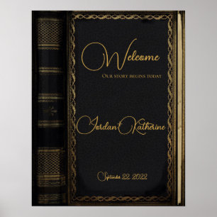 Black Vintag Storybook Welcome Wedding Poster