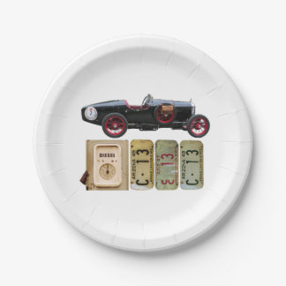 Black Vintage Car Pappteller