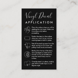 Black Vinyl Care Guide Personalisiert handgezeichn Visitenkarte