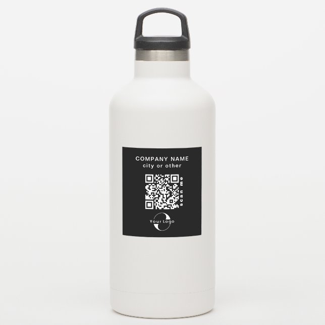 Black Vinyl Quadyl Business QR Code Wasser Flasche Aufkleber (Wassserflasche)