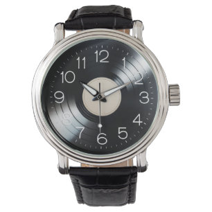 Black Vinyl Record Album Armbanduhr