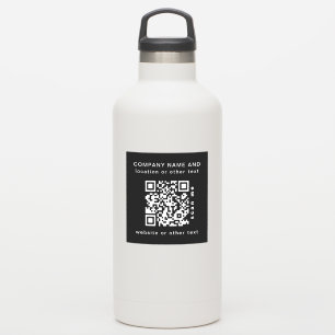 Black Vinyl Square Business QR Code Water Bottle S Aufkleber