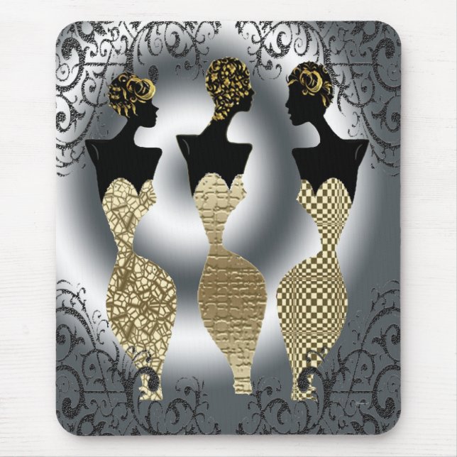 Black Vogue in Gold Mousepad (Vorne)