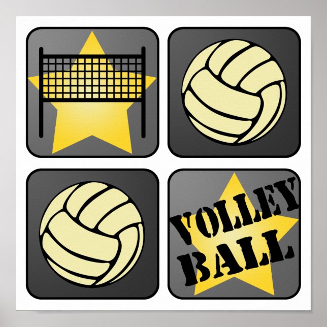 Black Volleyball Poster (Vorne)